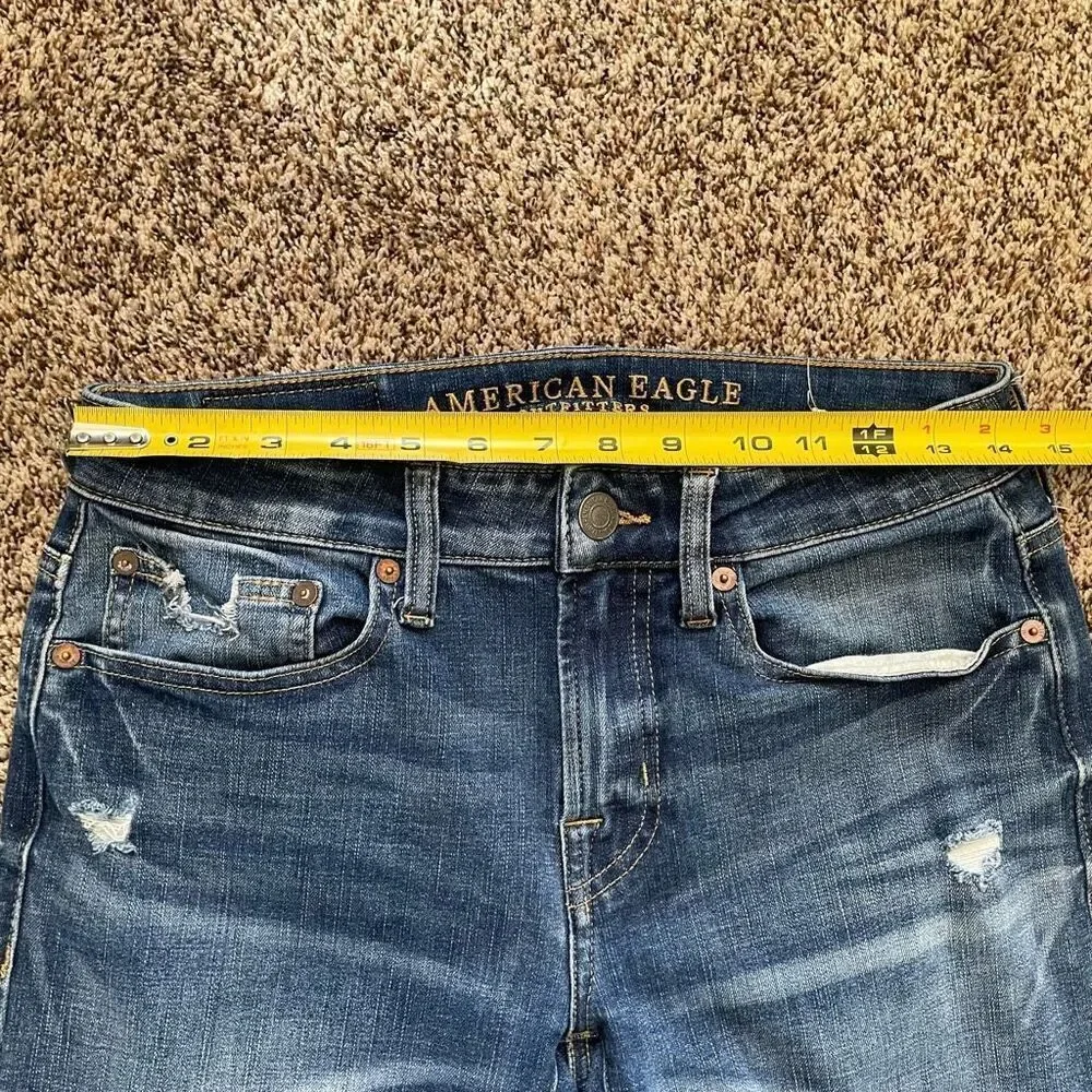 AE American Eagle skinny blue jeans men’s size 28x32 holes ripped distressed
